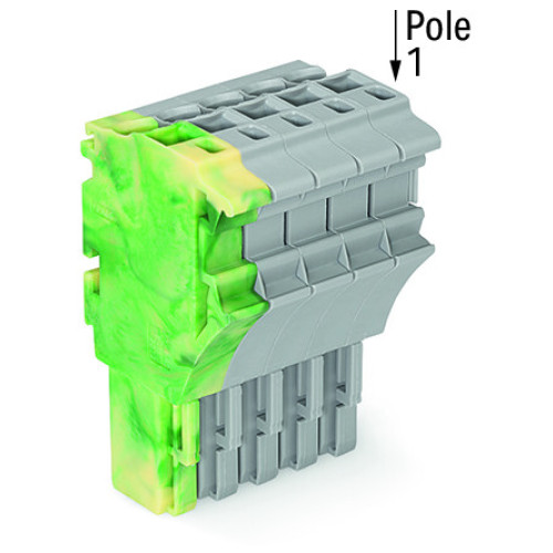 1-conductor female connector, Push-in CAGE CLAMP&reg;, 4 mm&sup2;, gray/green-yellow
