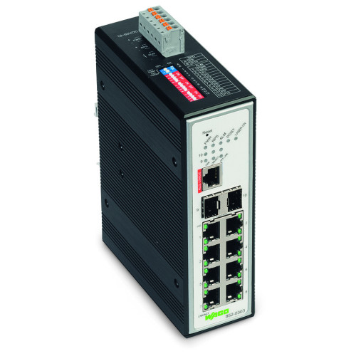 Industrial Managed Switch, 8-port 100Base-TX, 2-Slot 1000BASE-SX/LX, black metallic