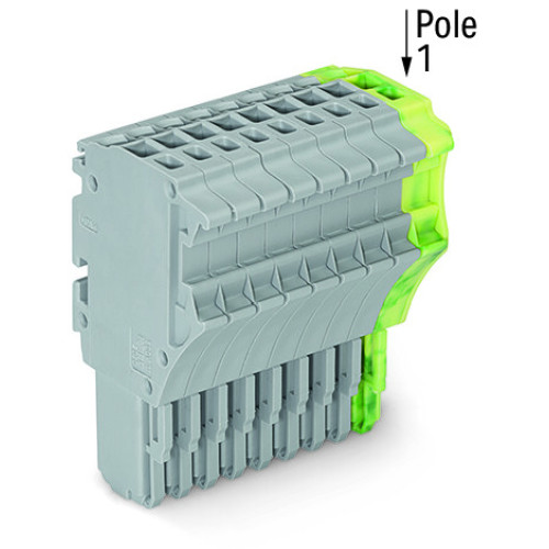 1-conductor female connector, Push-in CAGE CLAMP&reg;, 1.5 mm&sup2;, gray/green-yellow