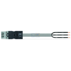 pre-assembled connecting cable, Eca, Plug/open-ended, gray