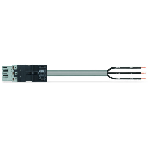 pre-assembled connecting cable, Eca, Plug/open-ended, gray