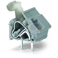 Stackable PCB terminal block, push-button, 2.5 mm&sup2;, gray