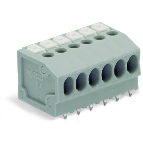PCB terminal block, push-button, 1.5 mm&sup2;, gray