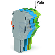 1-conductor female connector, Push-in CAGE CLAMP&reg;, 4 mm&sup2;, gray/blue/green-yellow