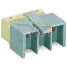 Power supply connector, without ground contact, without push-buttons, white/gray