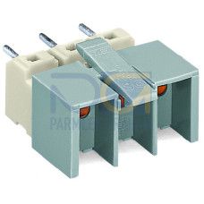 Power supply connector, without ground contact, without push-buttons, white/gray