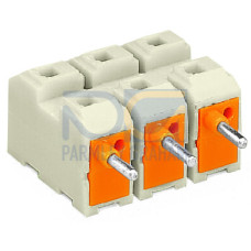 Power supply connector, without ground contact, without push-buttons, white