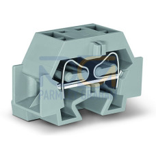 4-conductor terminal block, without push-buttons, with fixing flange, gray