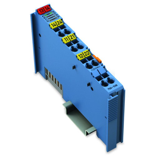 2-channel relay output, Potential-free, 2 changeover contacts, blue