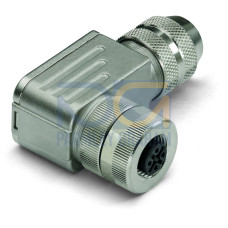 Fitted pluggable connector, 8-pole, M12 socket, right angle