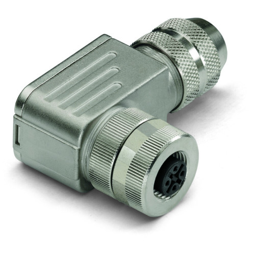 Fitted pluggable connector, 8-pole, M12 socket, right angle