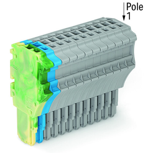1-conductor female connector, Push-in CAGE CLAMP&reg;, 1.5 mm&sup2;, green-yellow/blue/gray