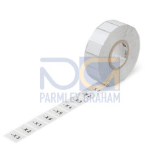 Push Button Label, Plain 27 X 27 mm Silver-Colored