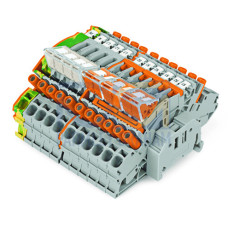 Compact terminal block, for current and voltage transformers, multi-colored