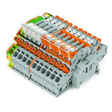 Compact terminal block, for current and voltage transformers, multi-colored