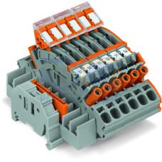 Compact terminal block, for 3-phase current transformer circuit, multi-colored