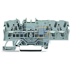 3-conductor through terminal block, 2.5 mm&sup2;, with test option, gray