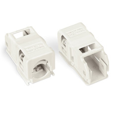 Strain relief housing, 2-pole, with locking clip, for 1 cable, 3.8  8.2 mm, 17.5 mm, white