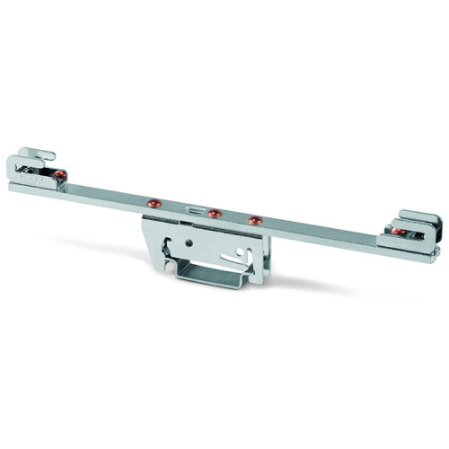 Busbar carrier, for busbars Cu 10 mm x 3 mm, both sides, straight, silver-colored