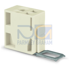 Additional module for matrix patchboards, for snap-on fixing to mounting adapter, with contact to mounting frame, white