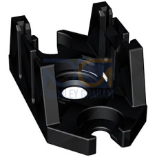 Mounting plate, 2-pole, for distribution connectors, black