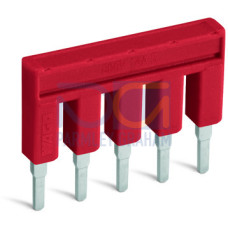 Push-in type jumper bar insulated 5-way red
