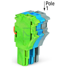 1-conductor female connector, Push-in CAGE CLAMP&reg;, 4 mm&sup2;, green-yellow/blue/gray