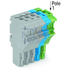 1-conductor female connector, Push-in CAGE CLAMP&reg;, 4 mm&sup2;, gray/blue/green-yellow