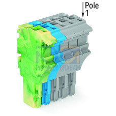 1-conductor female connector, Push-in CAGE CLAMP&reg;, 4 mm&sup2;, green-yellow/blue/gray