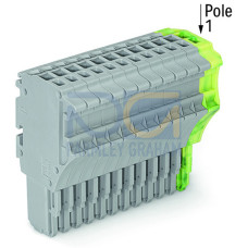 1-conductor female connector, Push-in CAGE CLAMP&reg;, 1.5 mm&sup2;, gray/green-yellow