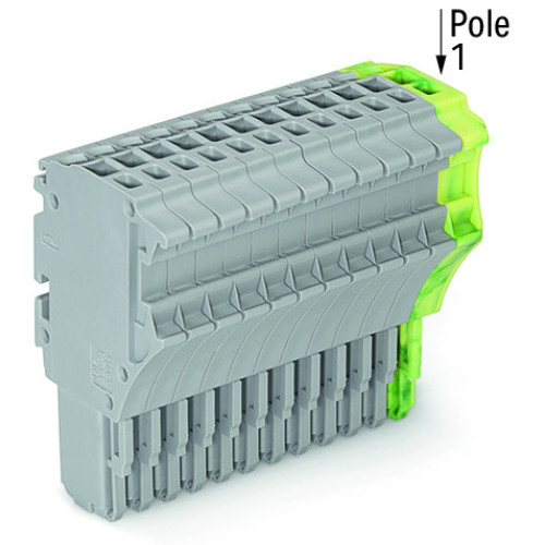 1-conductor female connector, Push-in CAGE CLAMP&reg;, 1.5 mm&sup2;, gray/green-yellow