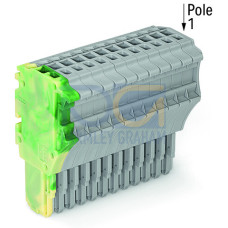 1-conductor female connector, Push-in CAGE CLAMP&reg;, 1.5 mm&sup2;, green-yellow/gray