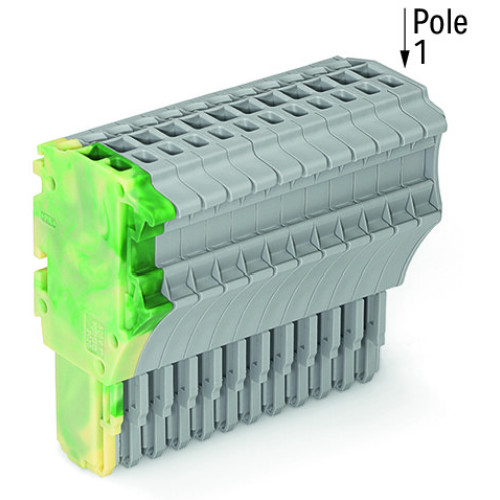 1-conductor female connector, Push-in CAGE CLAMP&reg;, 1.5 mm&sup2;, green-yellow/gray