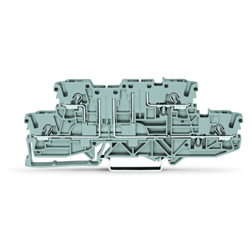 Double-deck, double-disconnect terminal block, L/L, for DIN-rail 35 x 15 and 35 x 7.5, gray