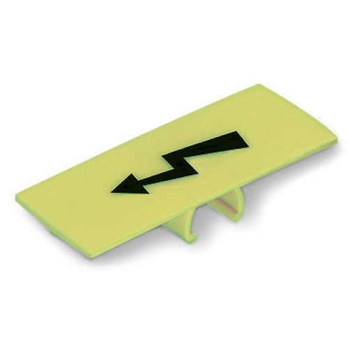 Protective warning marker, with high-voltage symbol, black, yellow