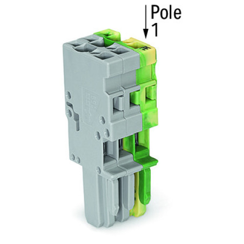 1-conductor female connector, CAGE CLAMP&reg;, 4 mm&sup2;, green-yellow/gray