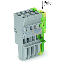 1-conductor female connector, CAGE CLAMP&reg;, 4 mm&sup2;, green-yellow/gray