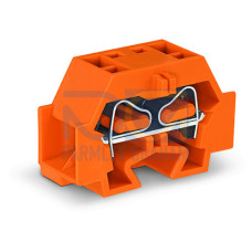 4-conductor terminal block, without push-buttons, with snap-in mounting foot, orange