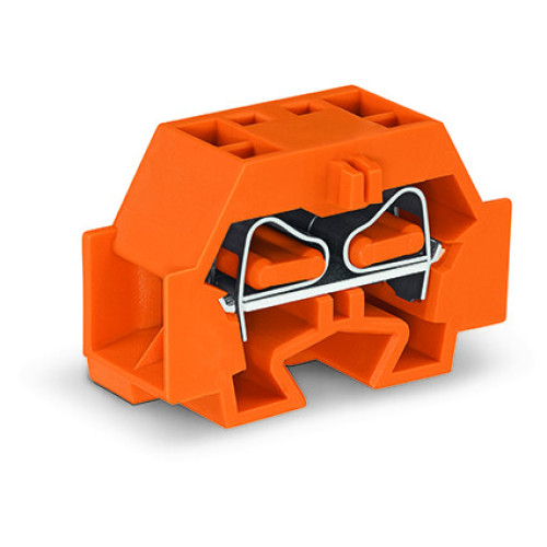 4-conductor terminal block, without push-buttons, with snap-in mounting foot, orange