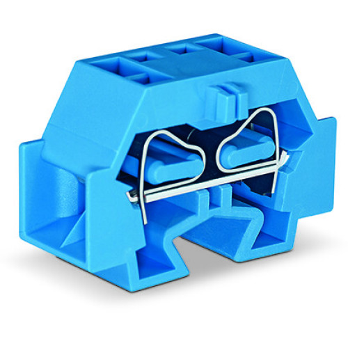 Space-saving, 4-conductor end terminal block, without push-buttons, suitable for Ex i applications, blue