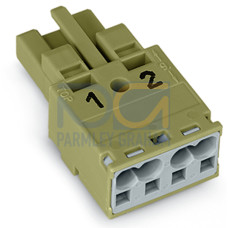 Socket, 2-pole, Cod. B, light green