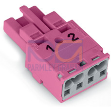 Socket, 2-pole, Cod. B, pink