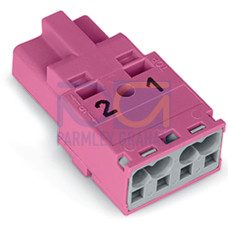 Plug, 2-pole, Cod. B, pink