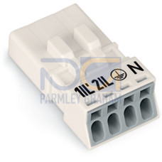 Plug, 4-pole, Cod. A, white