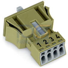 Snap-in socket, 4-pole, Cod. B, light green