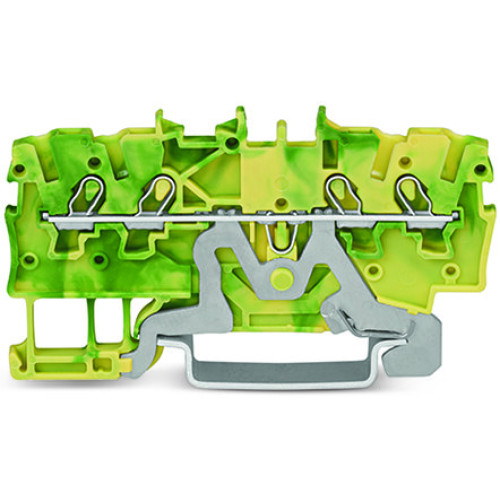 4-conductor ground terminal block, 1 mm&sup2;, suitable for Ex e II applications, green-yellow