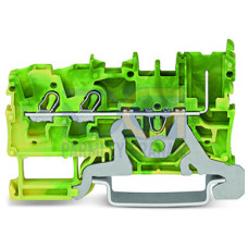 2-conductor/1-pin ground carrier terminal block, 2.5 mm&sup2;, for DIN-rail 35 x 15 and 35 x 7.5, green-yellow