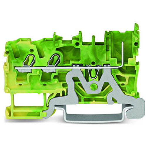 2-conductor/1-pin ground carrier terminal block, 2.5 mm&sup2;, for DIN-rail 35 x 15 and 35 x 7.5, green-yellow