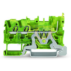 2-conductor/1-pin ground carrier terminal block, 2.5 mm&sup2;, suitable for Ex nA applications, green-yellow