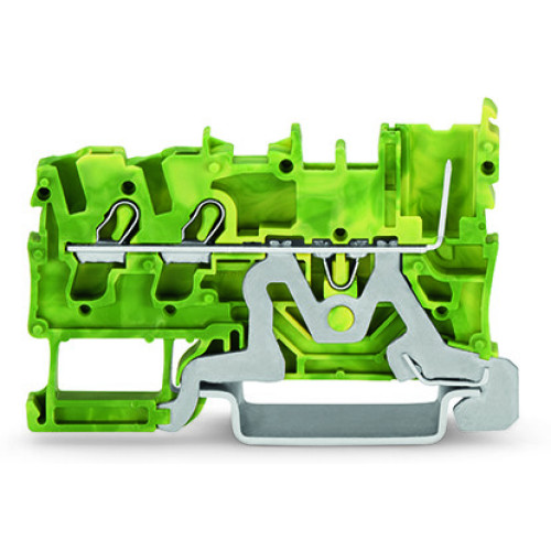 2-conductor/1-pin ground carrier terminal block, 2.5 mm&sup2;, suitable for Ex nA applications, green-yellow
